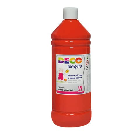 Tempera in flacone Deco 1 L - rosso vermiglione - 08808/06